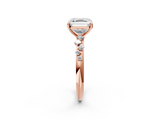Rose gold Asscher Diamond Cluster Prong-Set Solitaire Ring_8