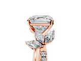 Rose gold Asscher Diamond Floral Vine Solitaire Engagement Ring_12
