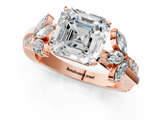 Rose gold Asscher Diamond Floral Vine Solitaire Engagement Ring_8