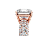 Rose gold Asscher Diamond Pavé Band Solitaire Ring with Four-Prong Setting_58