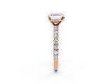 Rose gold Asscher Diamond Pavé Band Solitaire Ring with Four-Prong Setting_9