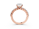 Rose gold Asscher Diamond Pavé Band Solitaire with Four-Prong Setting_40