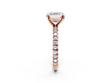 Rose gold Asscher Diamond Pavé Band Solitaire with Four-Prong Setting_8
