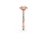 Rose gold Asscher Diamond Pave Band with Floral Prong Setting_29