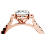 Rose gold Asscher Diamond Pave Band with Floral Prong Setting_31