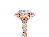 Rose gold Asscher Diamond Pave Band with Floral Prong Setting_32