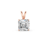 Rose gold Asscher Diamond Solitaire Pendant with Four Prong Setting_4