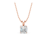 Rose gold Asscher Diamond Solitaire Pendant with Four Prong Setting_5