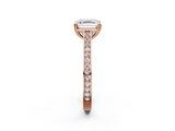 Rose gold Asscher Diamond Solitaire with Pave Band and Six-Prong Setting_38