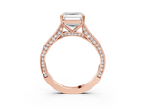 Rose gold Asscher Diamond Solitaire with Pave Band and Six-Prong Setting_39