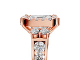 Rose gold Asscher Halo Diamond Engagement Ring with Split Shank and Four-Prong Setting 5
