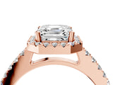 Rose gold Asscher Halo Diamond Pavé Solitaire Ring_100