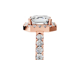 Rose gold Asscher Halo Diamond Pavé Solitaire Ring_101
