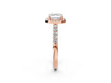 Rose gold Asscher Halo Diamond Pavé Solitaire Ring_65