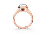 Rose gold Asscher Halo Diamond Ring with Cathedral Band and Four-Prong Setting_49