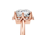 Rose gold Asscher Halo Diamond Ring with Round Cluster Setting, Solitaire Band, and Four-Prong Setting_41