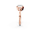 Rose gold Asscher Halo Diamond Ring with Tapered Band and Four-Prong Setting_5