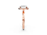Rose gold Asscher Halo Diamond Solitaire with Pavé Band and Four-Prong Setting_14