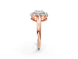 Rose gold Asscher Halo Milgrain Solitaire with Bezel Set Side Stones and Pave Band_35