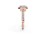 Rose gold Asscher Halo Pavé Diamond Engagement Ring with Four-Prong Setting_28