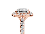 Rose gold Asscher Halo Pavé Diamond Engagement Ring with Four-Prong Setting_8