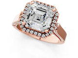 Rose gold Asscher Halo Pave Split Shank Prong Setting Ring_28