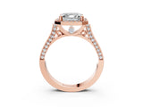 Rose gold Asscher Halo Pave Split Shank Prong Setting Ring_30