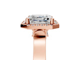 Rose gold Asscher Halo Pave Split Shank Prong Setting Ring_32