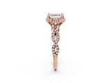 Rose gold Asscher Halo Twist Band Solitaire Ring with Six-Prong Setting_35
