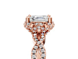 Rose gold Asscher Halo Twist Band Solitaire Ring with Six-Prong Setting_38