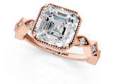 Rose gold Asscher Milgrain Marquise Diamond Twist Band Ring_34