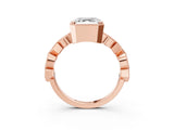 Rose gold Asscher Milgrain Marquise Diamond Twist Band Ring_36