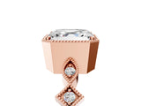 Rose gold Asscher Milgrain Marquise Diamond Twist Band Ring_38