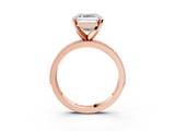 Rose gold Asscher Milgrain Pave Diamond Engagement Ring with Four-Prong Setting_9
