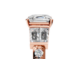 Rose gold Asscher Solitaire Baguette Side Stone Channel Set Engagement Ring_12