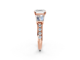 Rose gold Asscher Solitaire Baguette Side Stone Channel Set Engagement Ring_9