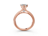 Rose gold Asscher Solitaire Beaded Band Six-Prong Setting_11