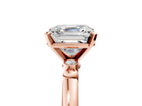 Rose gold Asscher Solitaire Beaded Band with Four-Prong Setting_12
