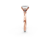 Rose gold Asscher Solitaire Beaded Band with Four-Prong Setting_9