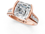 Rose gold Asscher Solitaire Bezel-Set Diamond Ring with Channel-Set Band_19