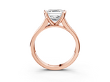 Rose gold Asscher Solitaire Bezel-Set Diamond Ring with Channel-Set Band_21