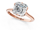 Rose gold Asscher Solitaire Cathedral Diamond Ring with Six-Prong Setting_24