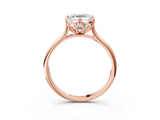 Rose gold Asscher Solitaire Cathedral Diamond Ring with Six-Prong Setting_26