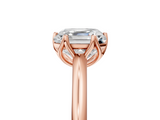 Rose gold Asscher Solitaire Cathedral Diamond Ring with Six-Prong Setting_28