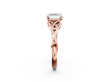 Rose gold Asscher Solitaire Celtic Knot Engagement Ring with Four-Prong Setting_75