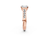 Rose gold Asscher Solitaire Channel-Set Diamond Engagement Ring with Four-Prong Setting_29