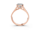 Rose gold Asscher Solitaire Channel-Set Diamond Engagement Ring with Four-Prong Setting_30