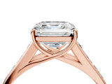 Rose gold Asscher Solitaire Channel-Set Diamond Engagement Ring with Four-Prong Setting_31