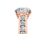 Rose gold Asscher Solitaire Channel-Set Diamond Engagement Ring with Four-Prong Setting_32