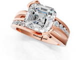 Rose gold Asscher Solitaire Channel-Set Split Shank Ring with Tension Prong Setting_13
